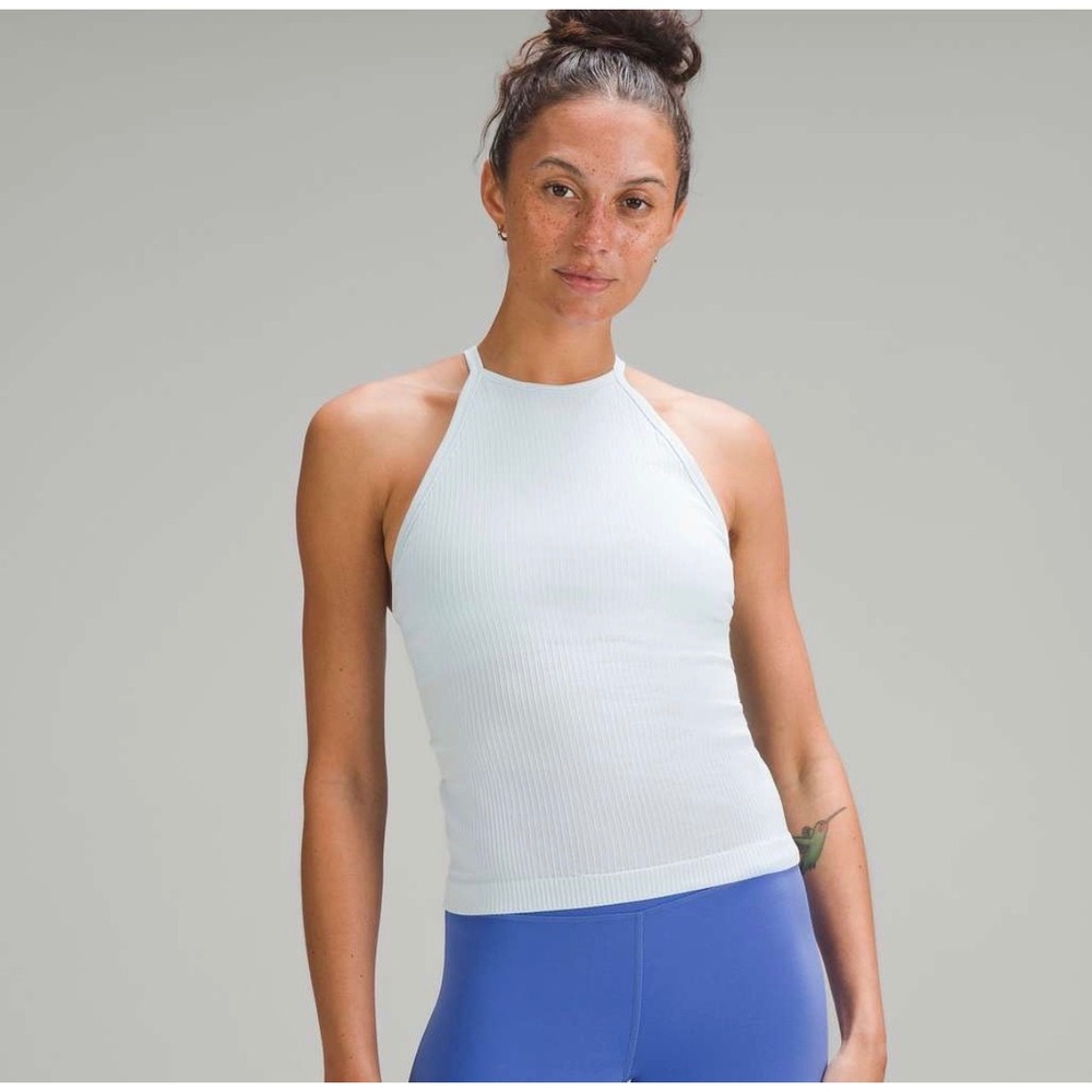 Lululemon Tank Top Ebb to Street High Neck Powder Blue 4